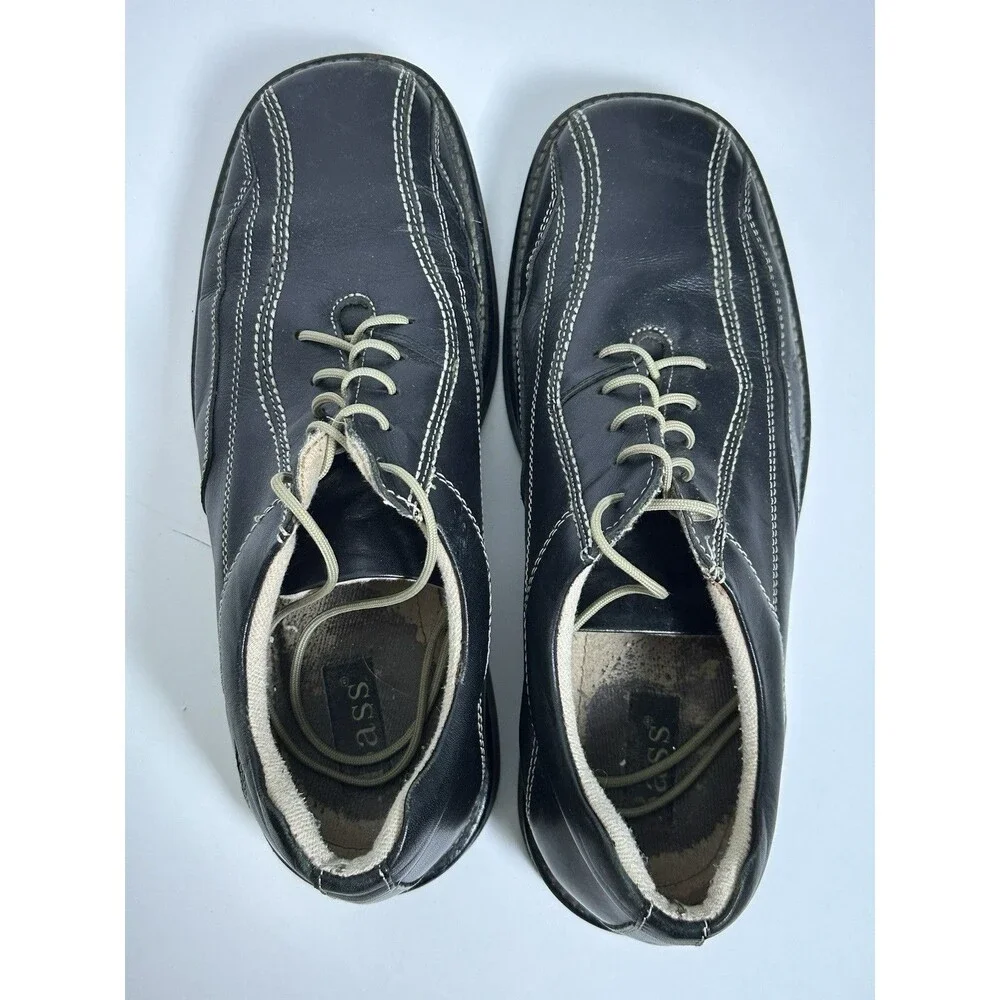 Bass Shoes Mens 11 M Casual Oxford Flats Comfort Black Leather Lace Up Low Top